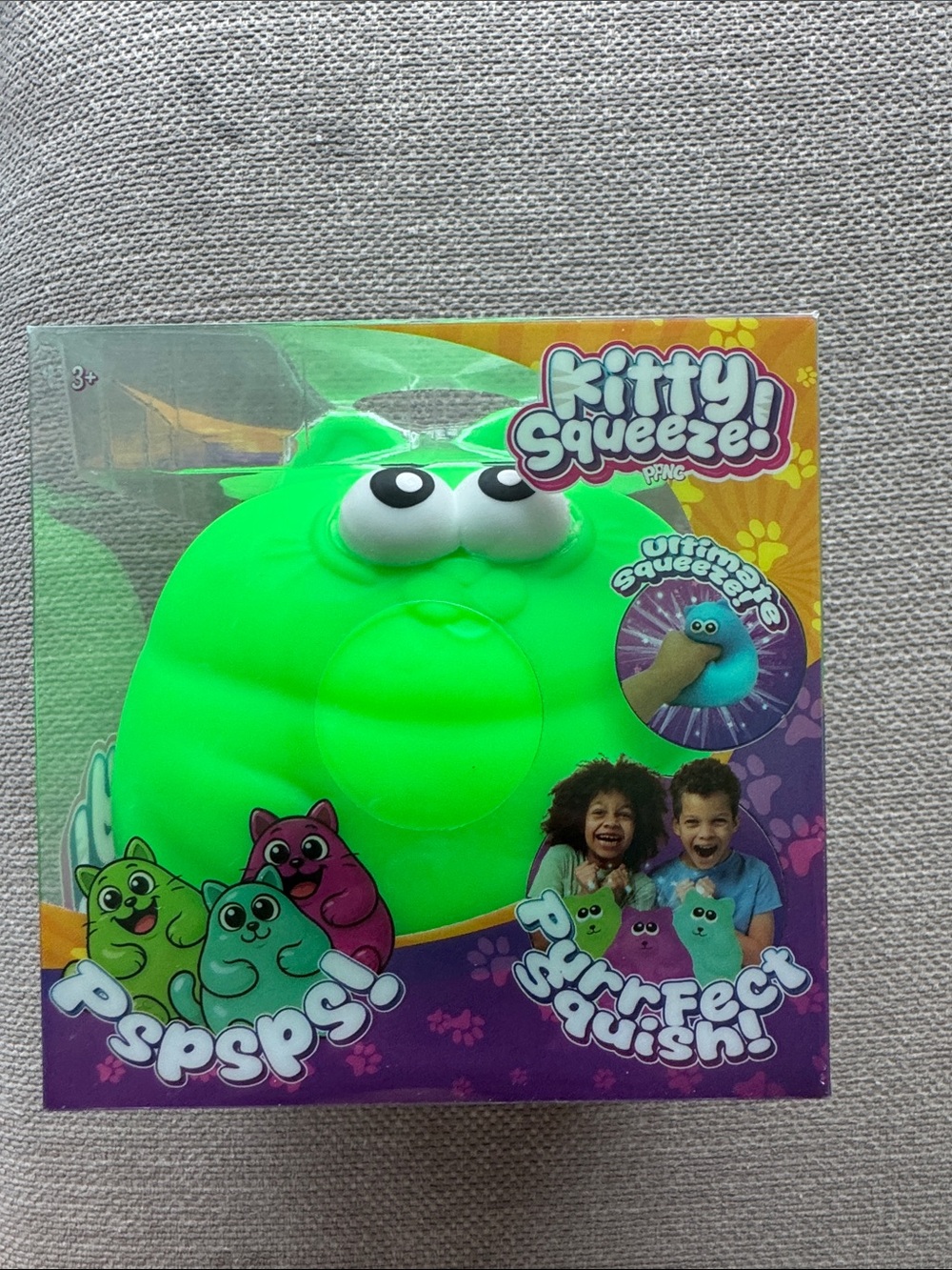 Squeeze Kitty Squeeze! Neon Green Plush-Look Squishy Toy
